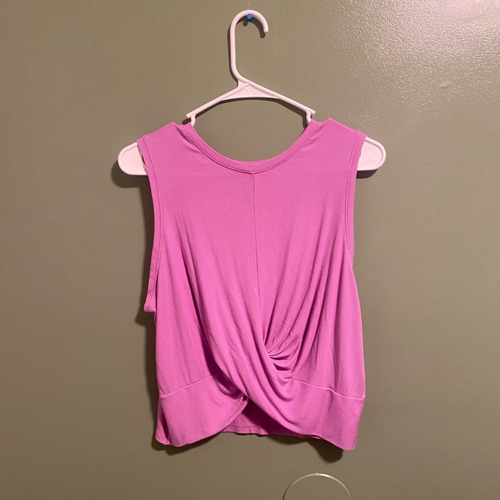 All in Motion Lavender Twist Front Muscle Tee